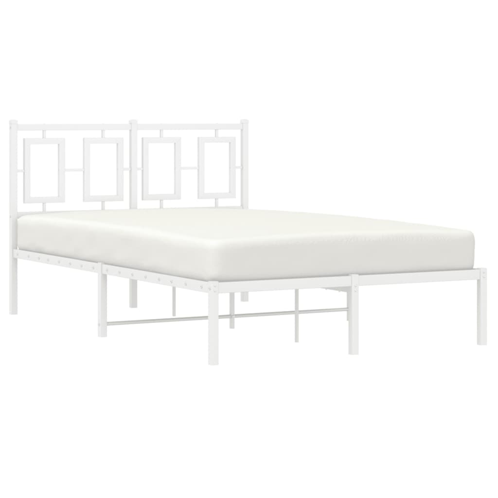 Bettgestell mit Kopf- und Fußteil Metall Weiß 180x200 cm