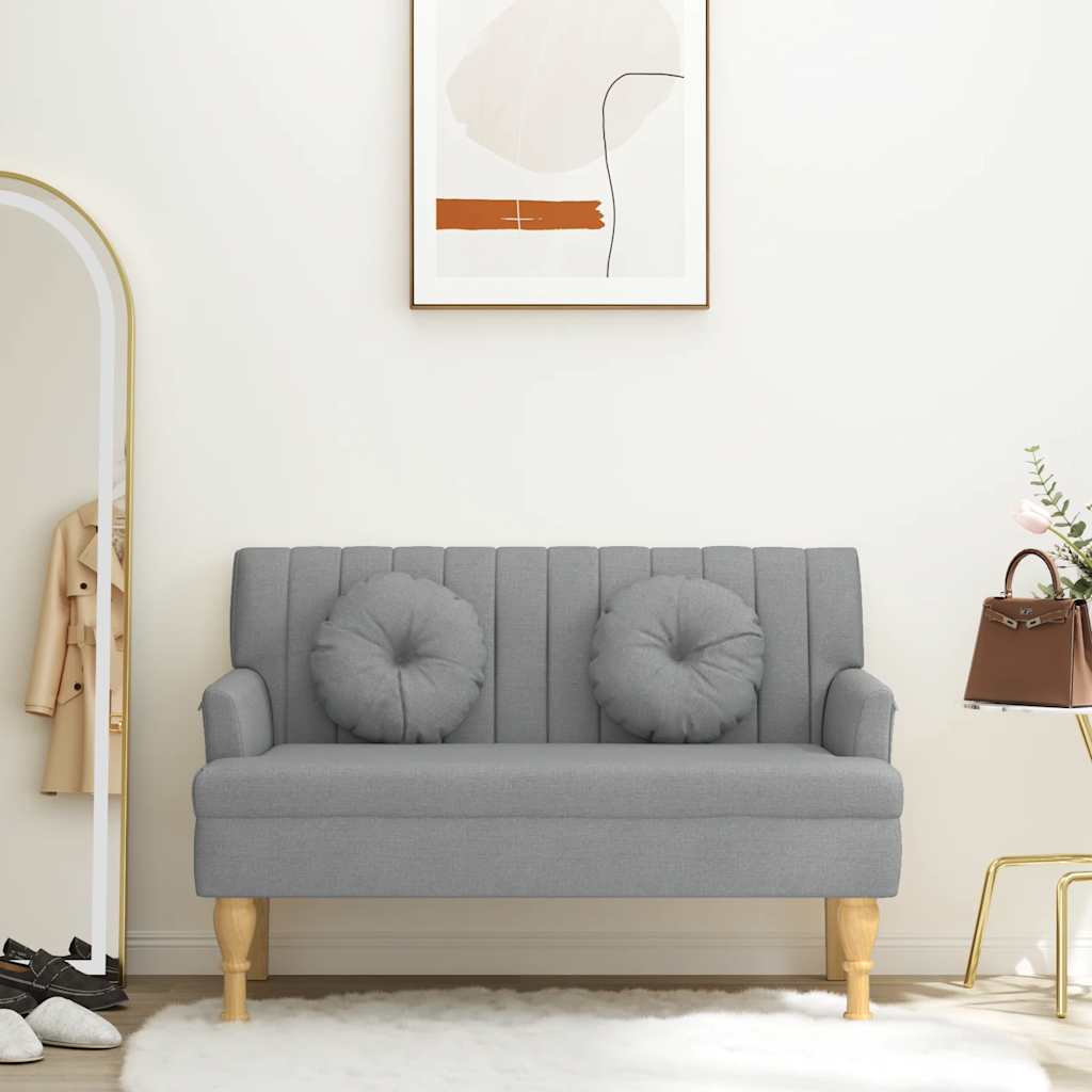 Sitzbank mit Kissen Dunkelgrau 113x64,5x75,5 cm Stoff