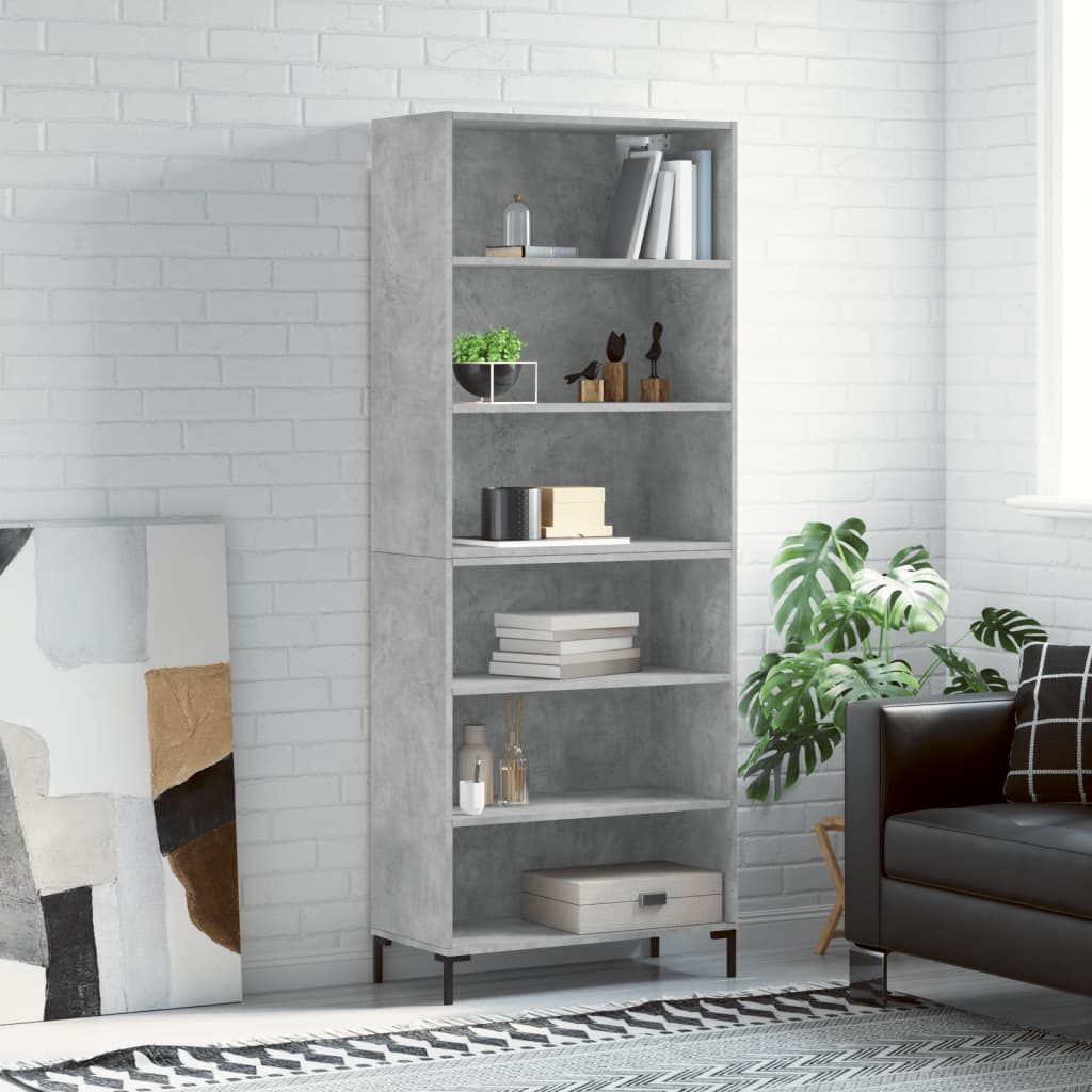 Highboard Hochglanz-Weiß 69,5x34x180 cm Holzwerkstoff