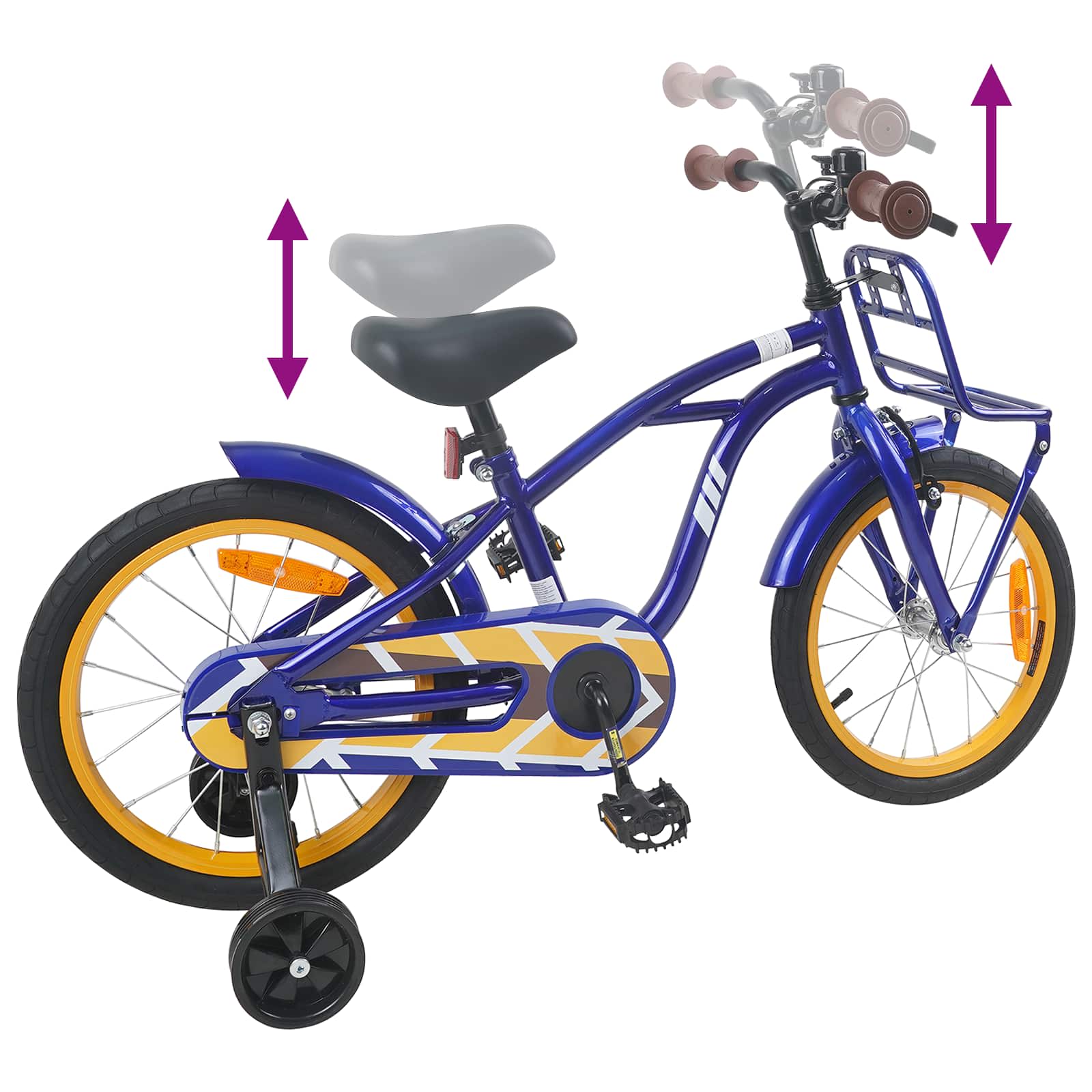 Kinderfahrrad 16 Zoll für 4-6 Jahre alt Schwarz