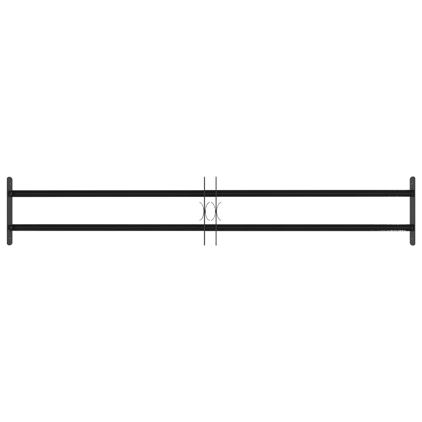 Fenstergitter 76 x 30 cm Pulverbeschichteter Stahl Schwarz