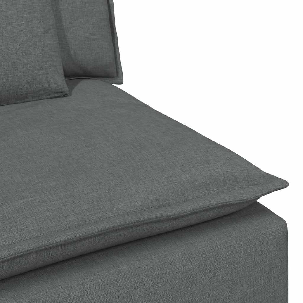 Modulares Sofa Endmodul mit Armlehne Kissen Hellgrau 100 cm