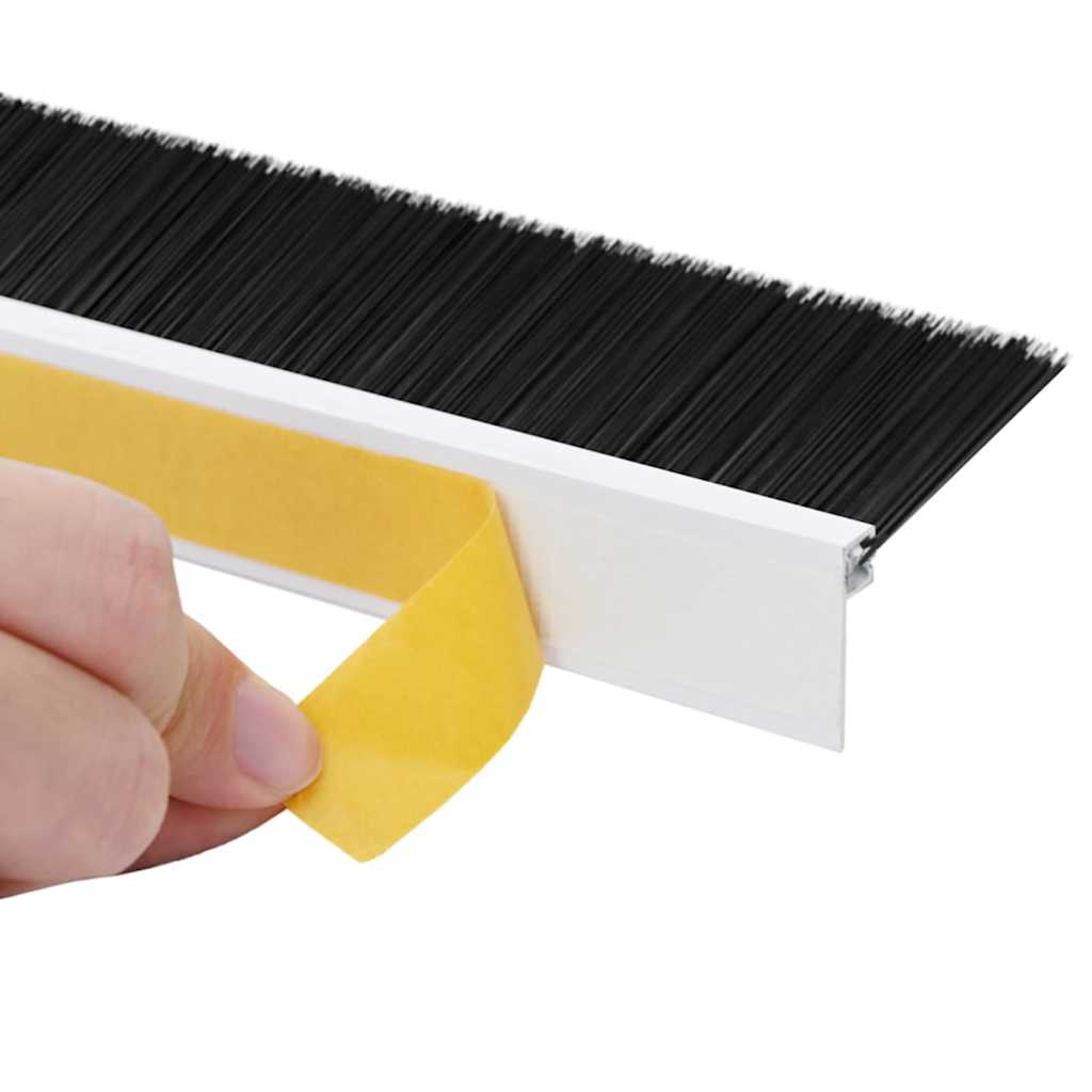 Selbstklebende Türbürstendichtungen 2 pcs Braun 100 cm