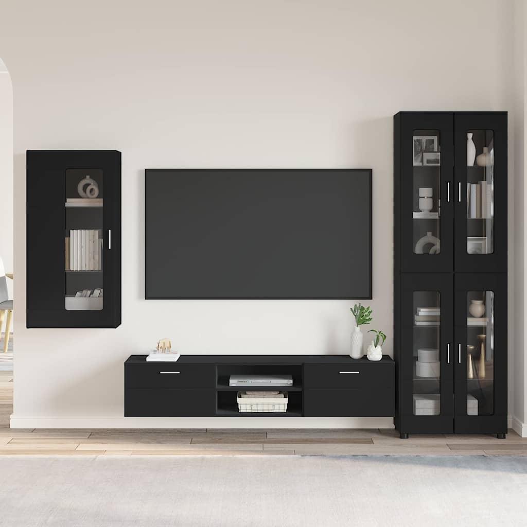 Highboard mit Regal FLORIN Weiß 60 x 35 x 182 cm Holzwerkstoff