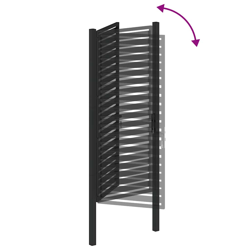 Gartentor Abschließbar Schwarz 100x100 cm Aluminium