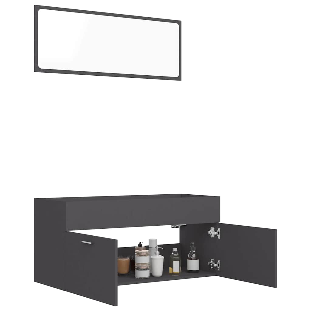 2-tlg. Badmöbel-Set Weiß Holzwerkstoff