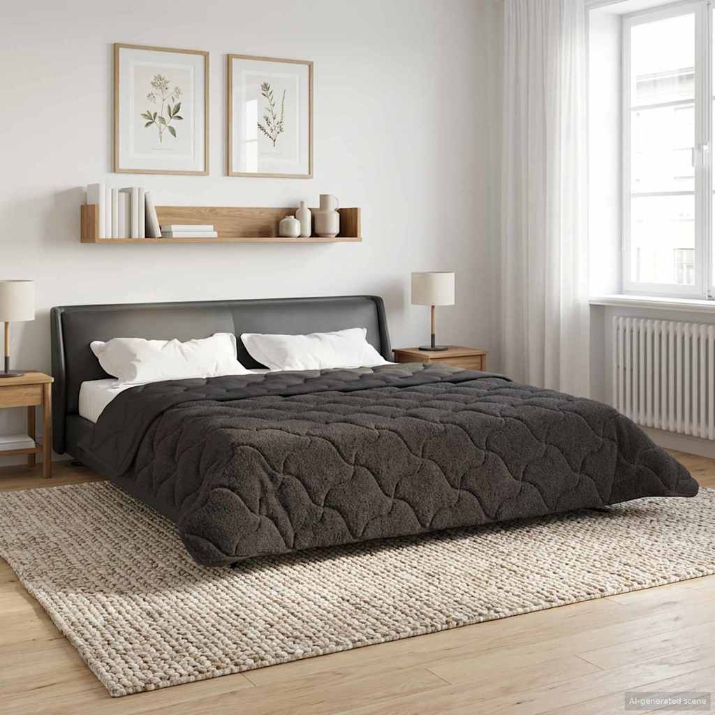Winterbettdecke Gepolstert Anthrazit 135 x 200 cm