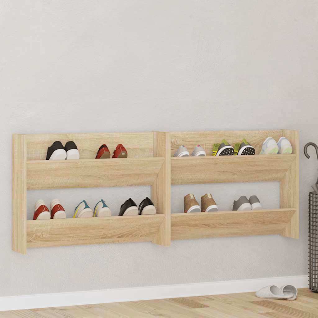 Wand-Schuhschränke 4 Stk. Weiß 60x18x60 cm Holzwerkstoff