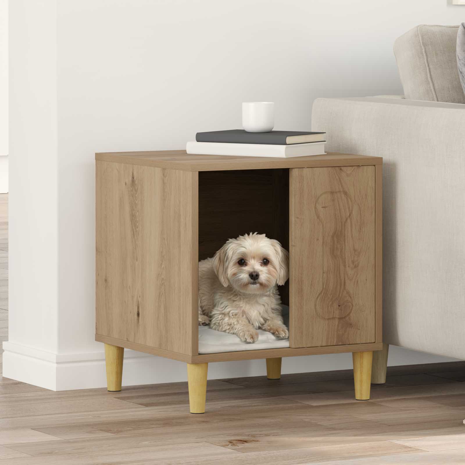 Hundehütte Weiß 44 x 42 x 49 cm Holzwerkstoff