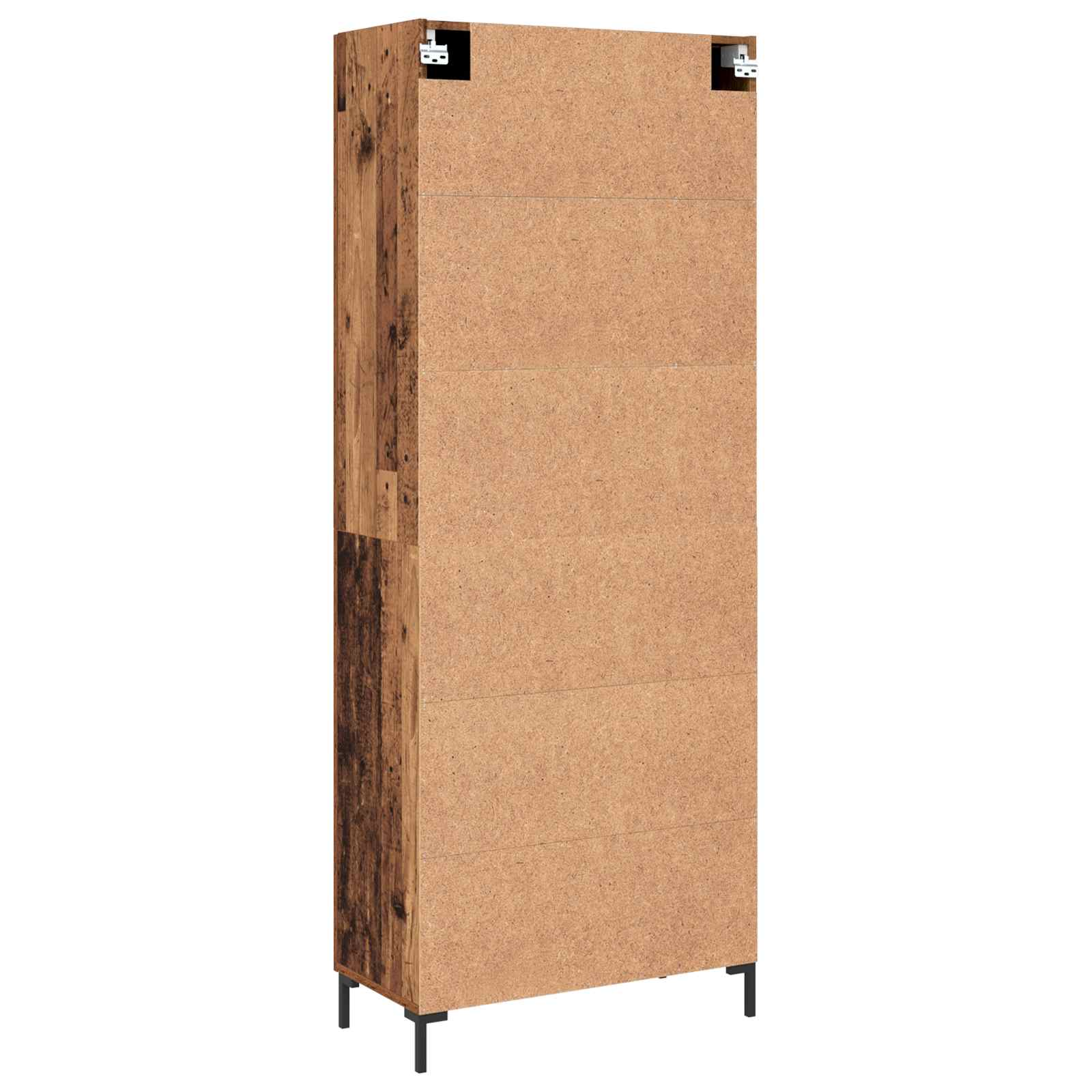 Highboard Betongrau 69,5x34x180 cm Holzwerkstoff