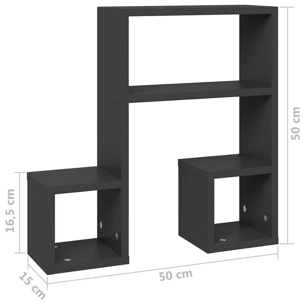 Wandregale 2 Stk. Weiß 50x15x50 cm Holzwerkstoff