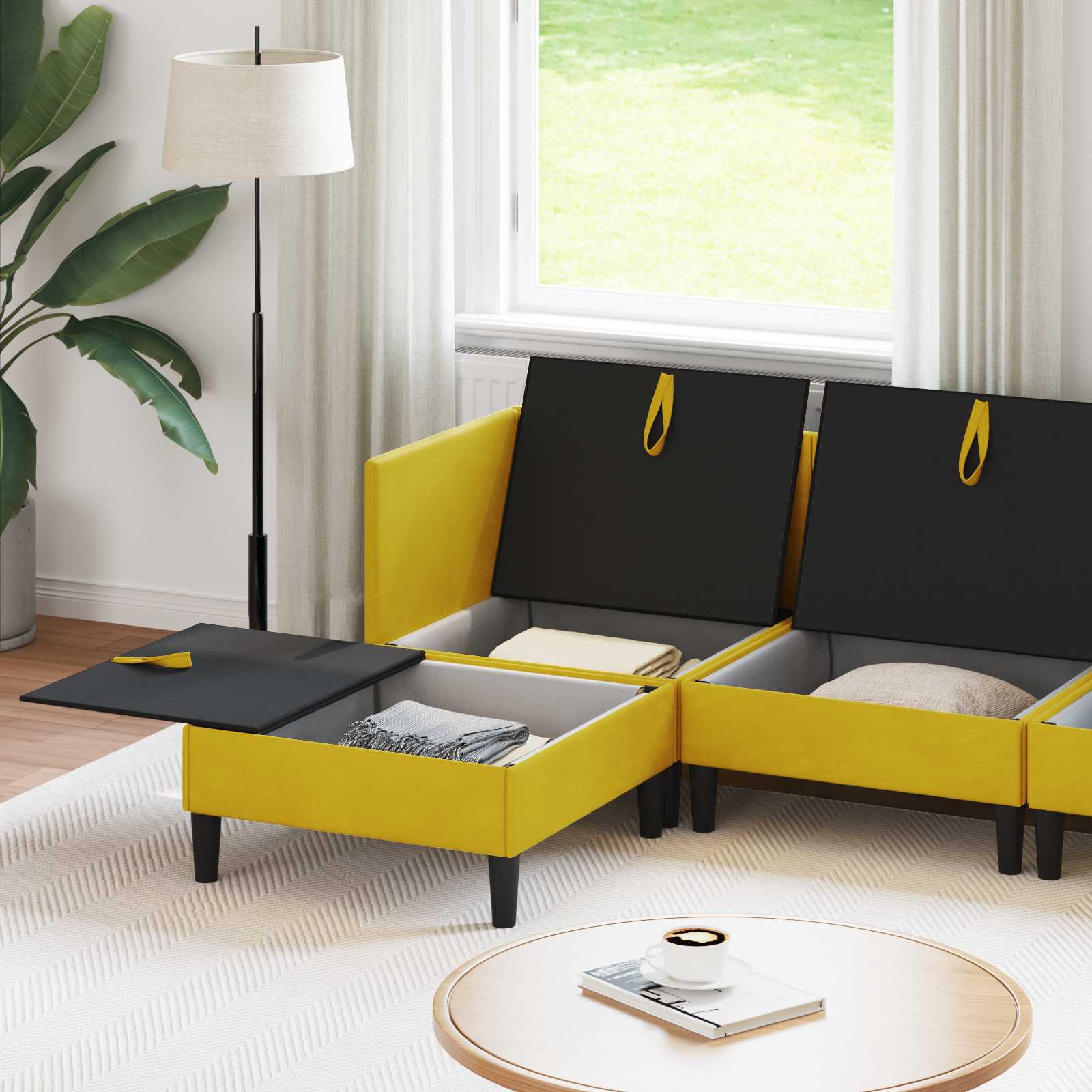 Wohnzimmergarnitur mit Kissen mit Speicher 3 pcs Hellgrau Samt