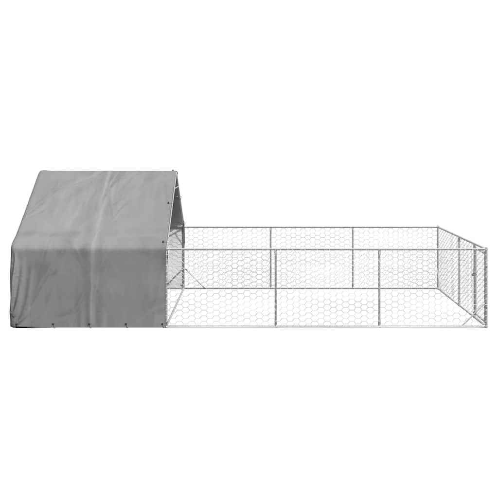 Outdoor-Hundezwinger mit Auslauf 3x3x1,9 m Verzinkter Stahl