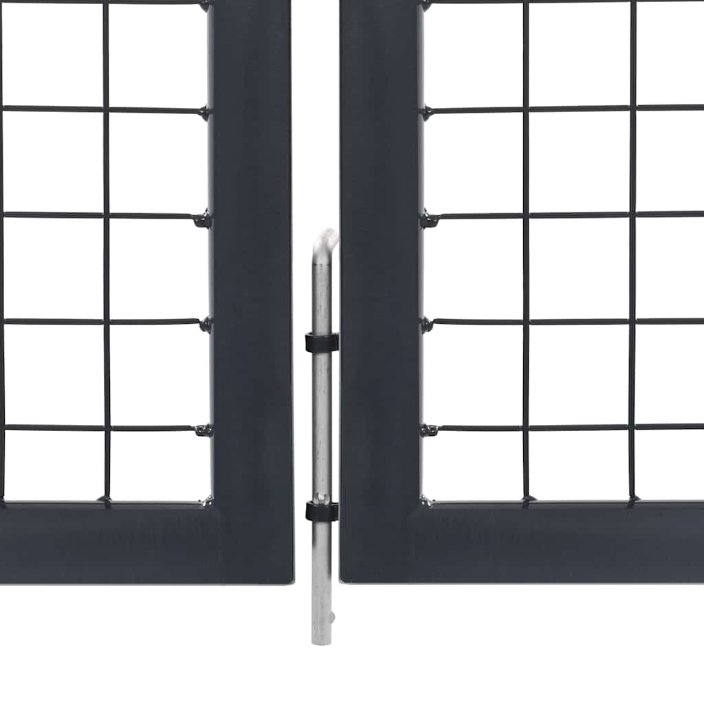 Gartentor mit Pfosten Stahl 350 x 100 cm Anthrazit