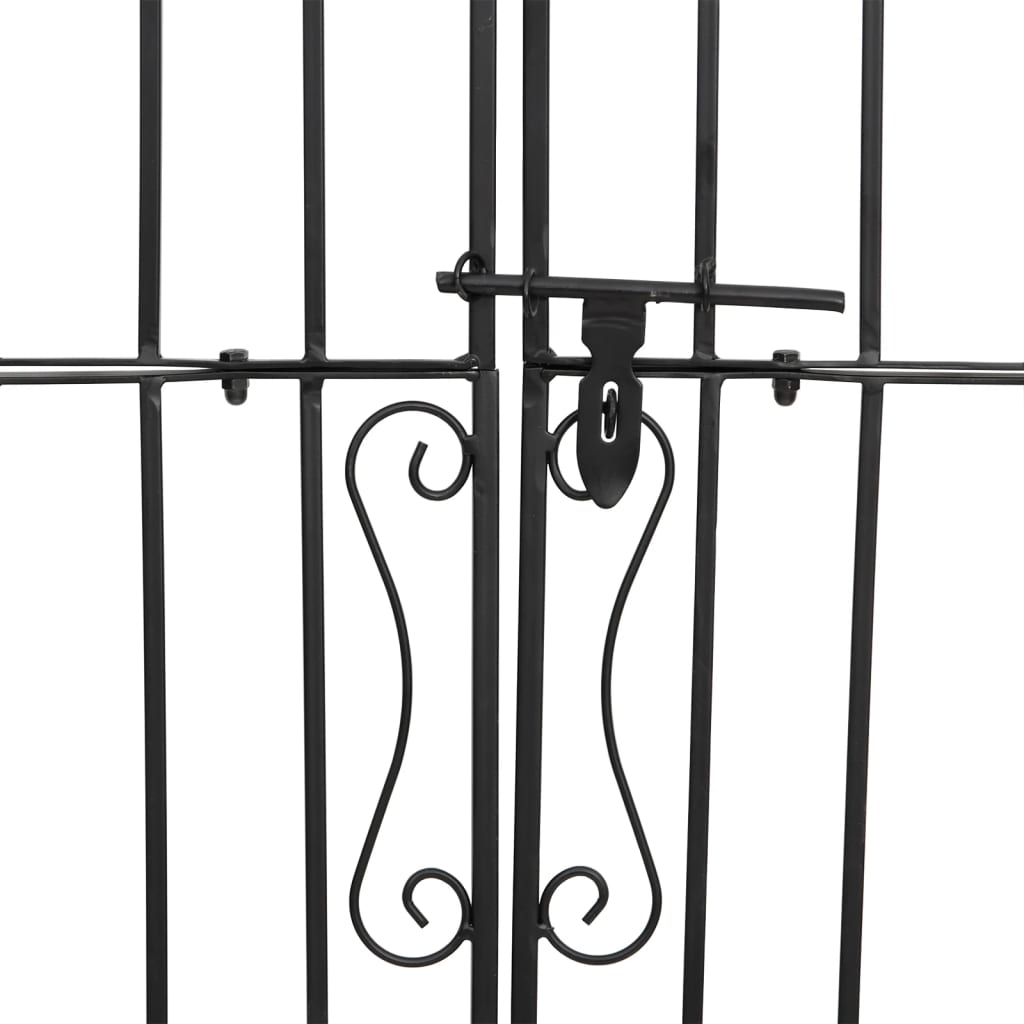 Gartentor Schwarz 121x8x100 cm Schmiedeeisen