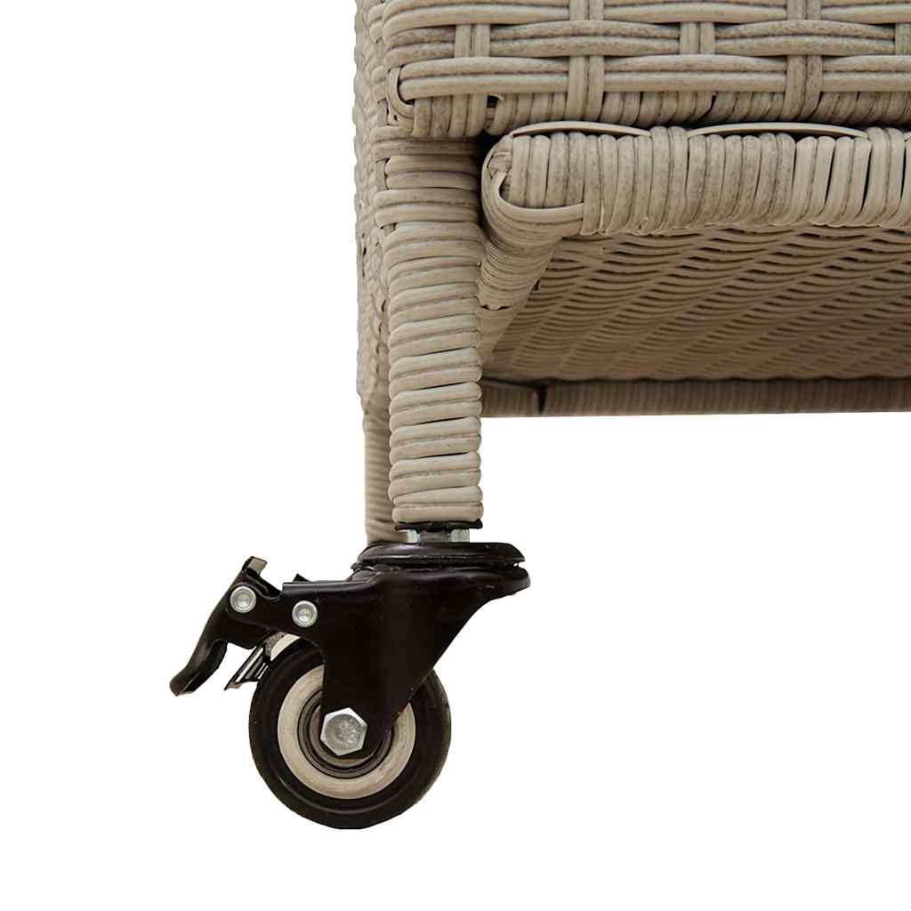 Gartentruhe mit Rollen Schwarz 110x55x73 cm Poly Rattan