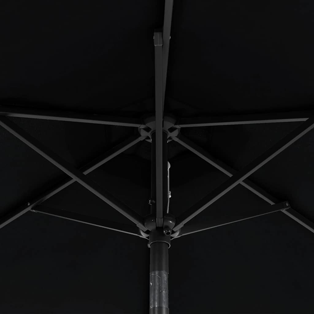 Sonnenschirm mit LED und Stahlmast Weiß 225x225x212 cm