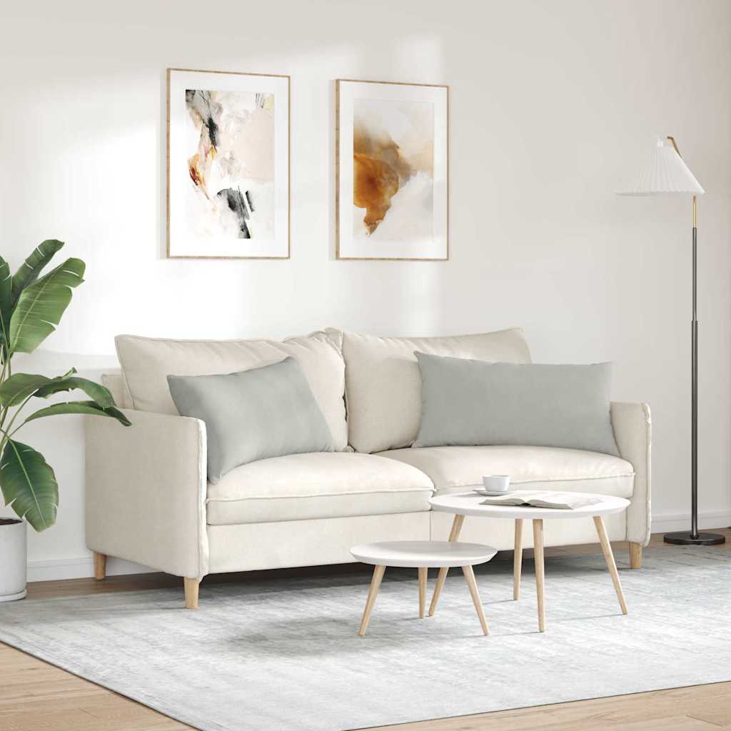 Sofakissen 2 Stück Taupe 50 x 30 cm Stoff