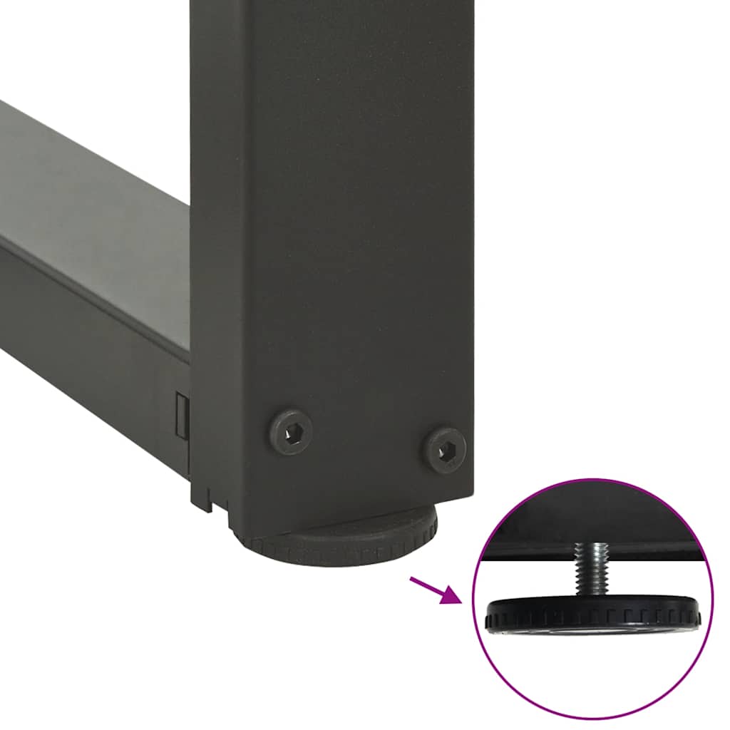 Couchtischbeine T-Form 2 Stk. Schwarz 30x25x(30-31) cm Stahl