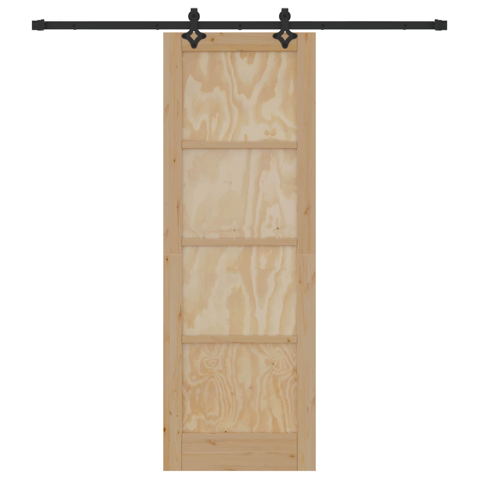 Schiebetür Natürlich und Schwarz 61 x 198,5 cm