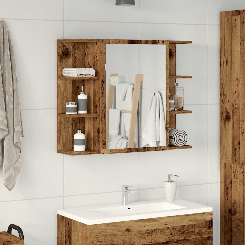 Bad-Spiegelschrank Weiß 80x20,5x64 cm Holzwerkstoff