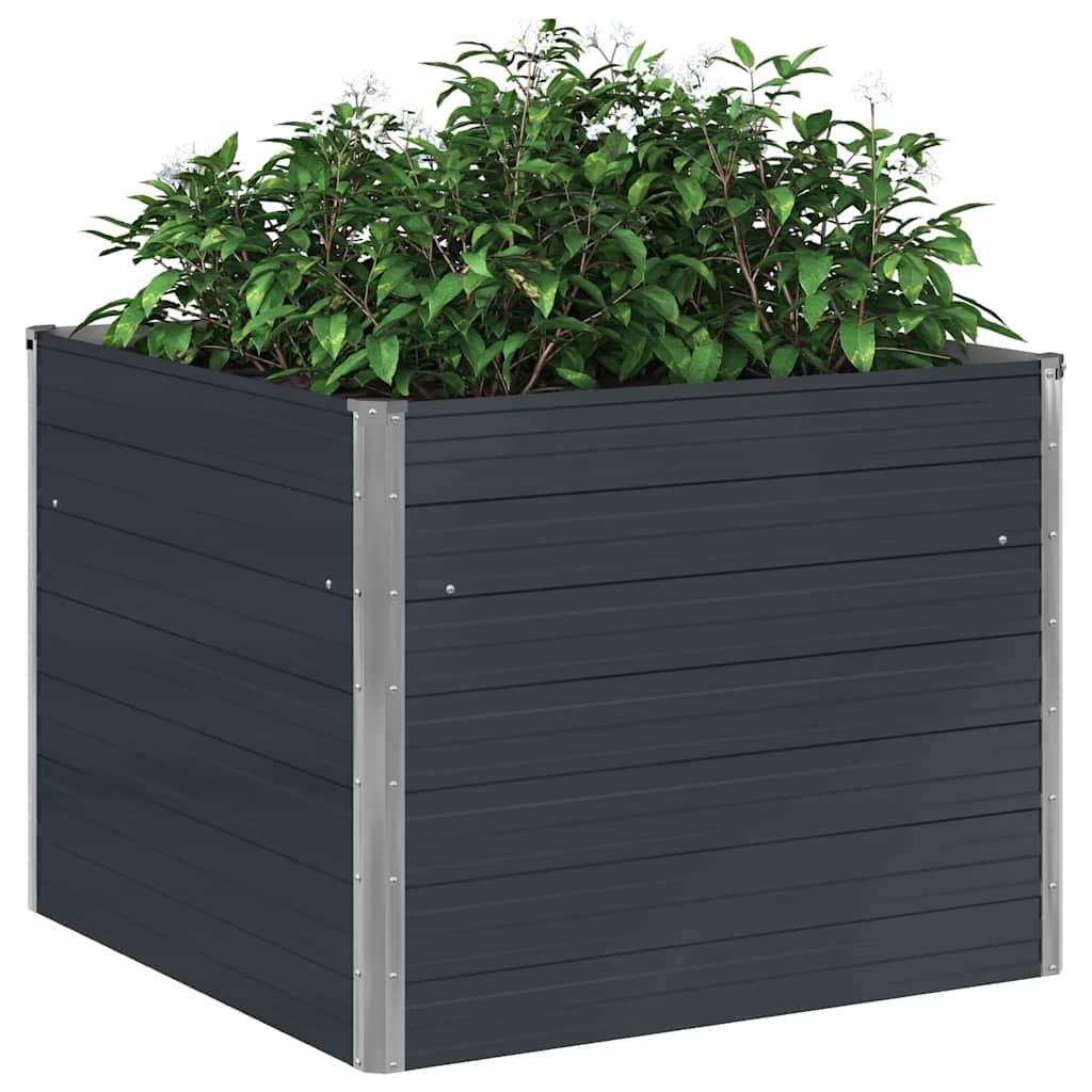 Hochbeet 100 x 100 x 77 cm Verzinkter Stahl Grau