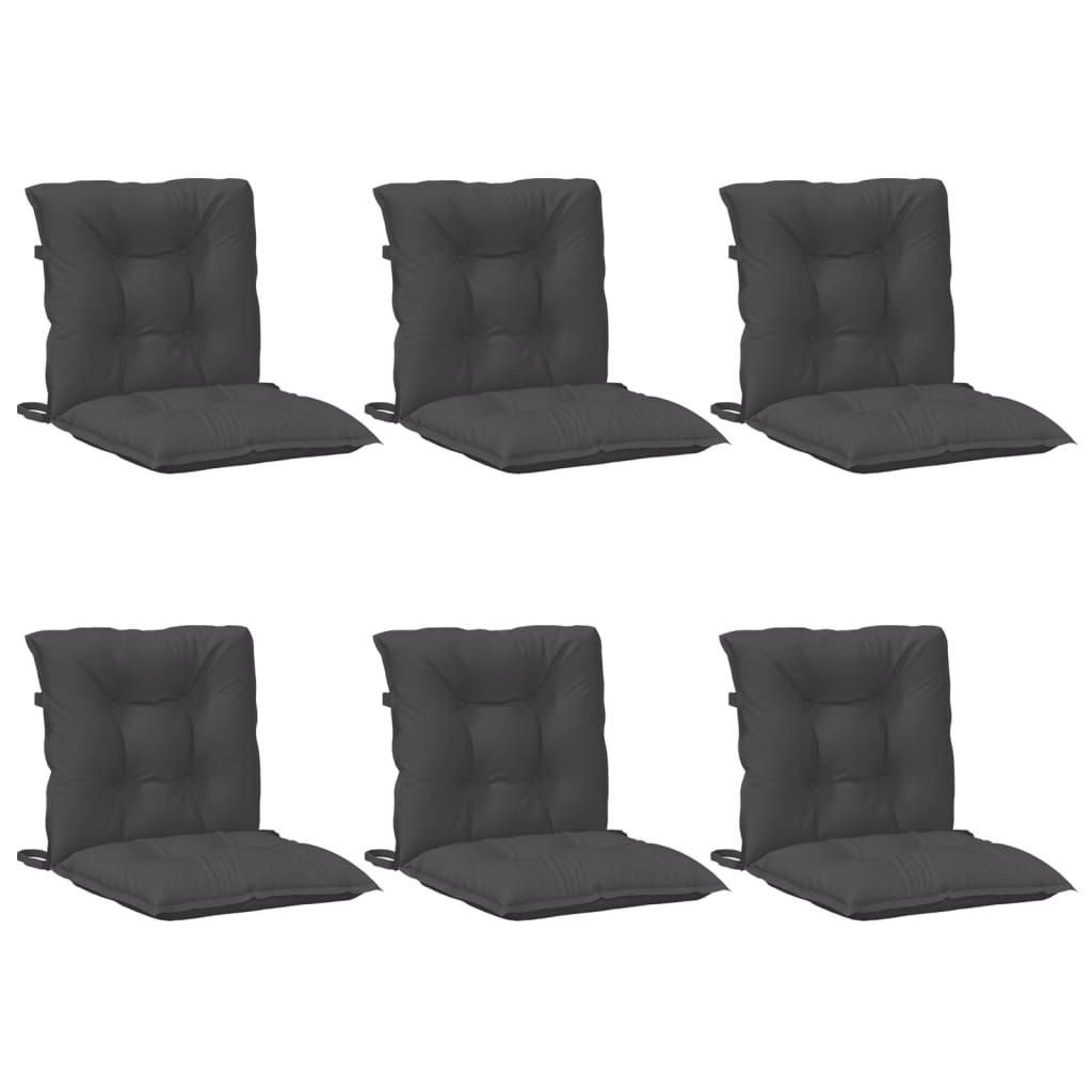 Niedriglehner-Auflagen 2 Stk Melange Anthrazit 100x50x7cm Stoff