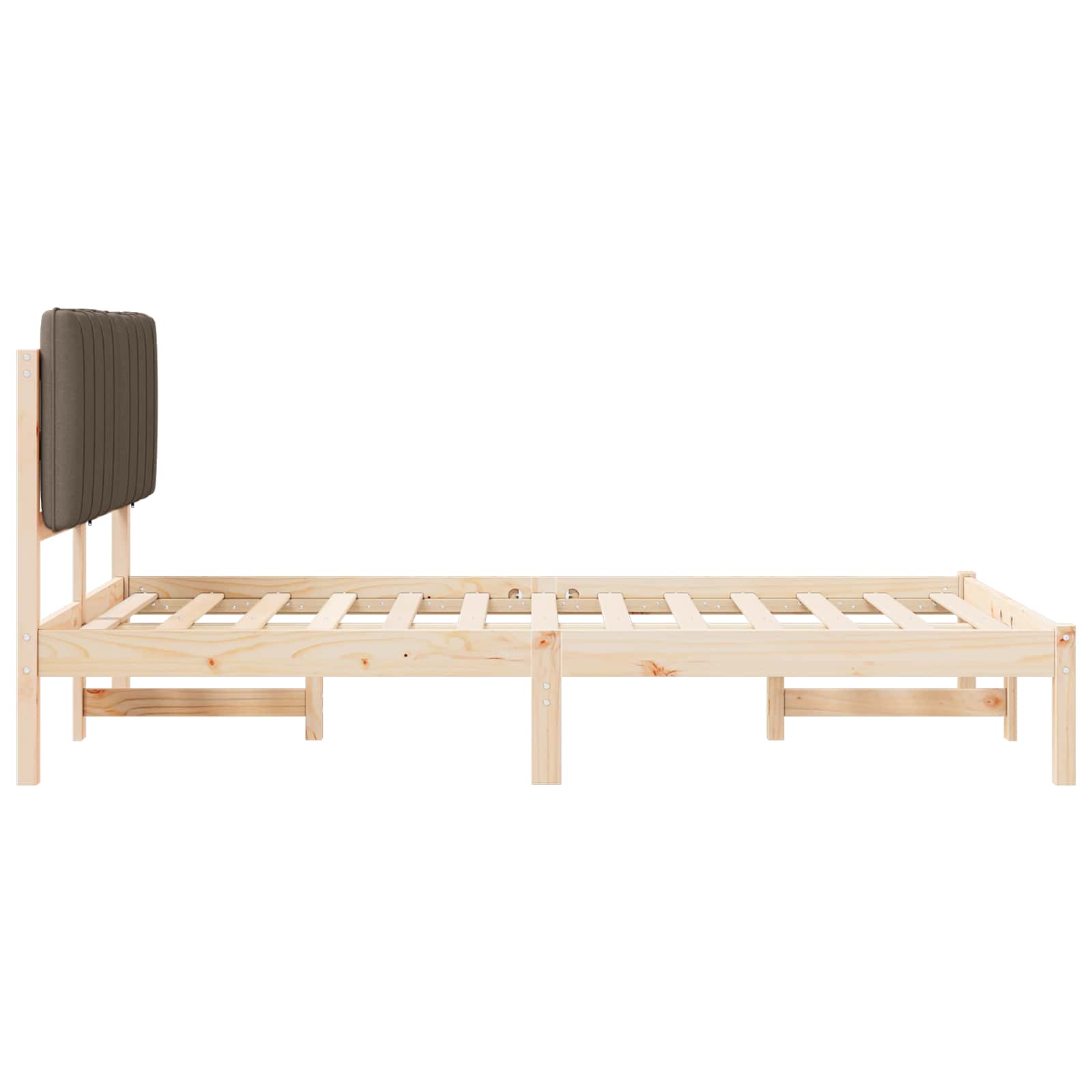 Bettgestell mit gepolstertem Kopfteil Hellgrau 200 x 200 cm