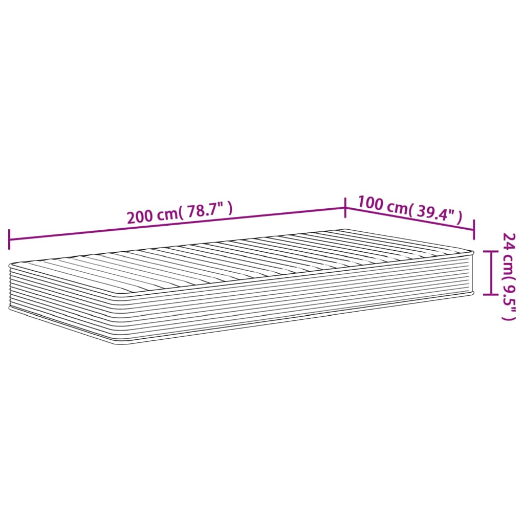 Matratze Schaumstoff Mittelweich 80x200 cm
