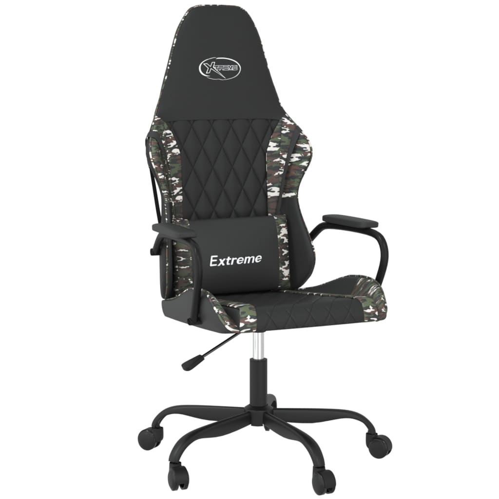 Gaming-Stuhl mit Massagefunktion Schwarz und Blau Kunstleder