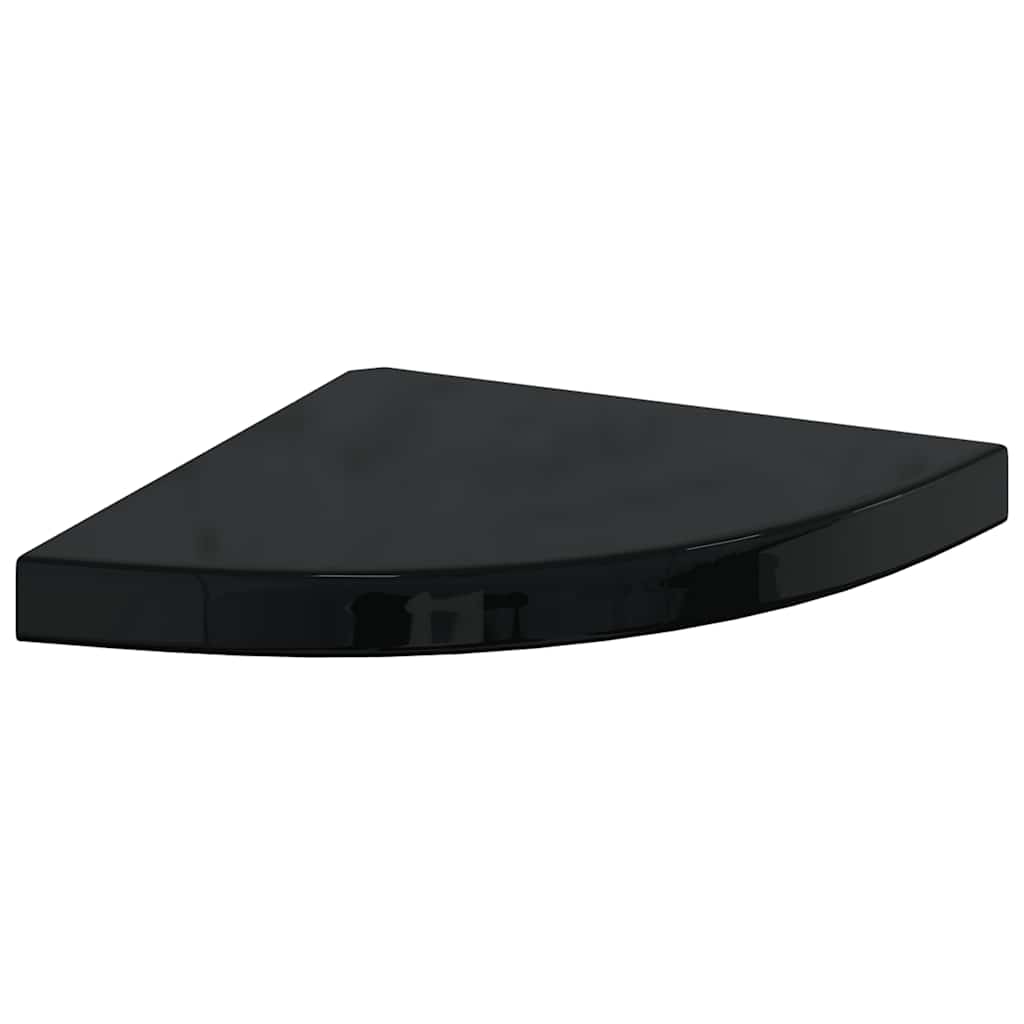 Schwebende Eckregale 2 Stk. Hochglanz-Weiß 25x25x3,8 cm MDF
