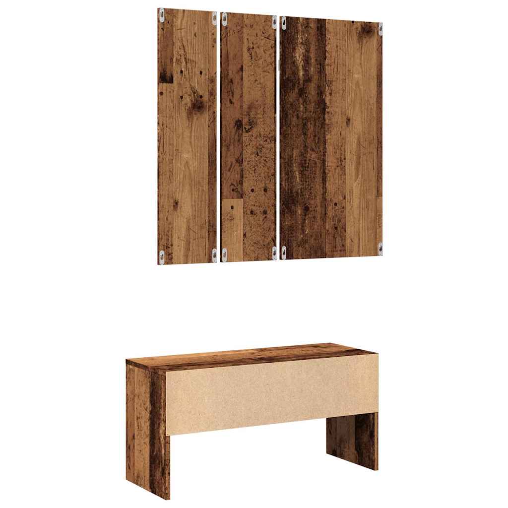 Garderoben-Set Weiß Holzwerkstoff