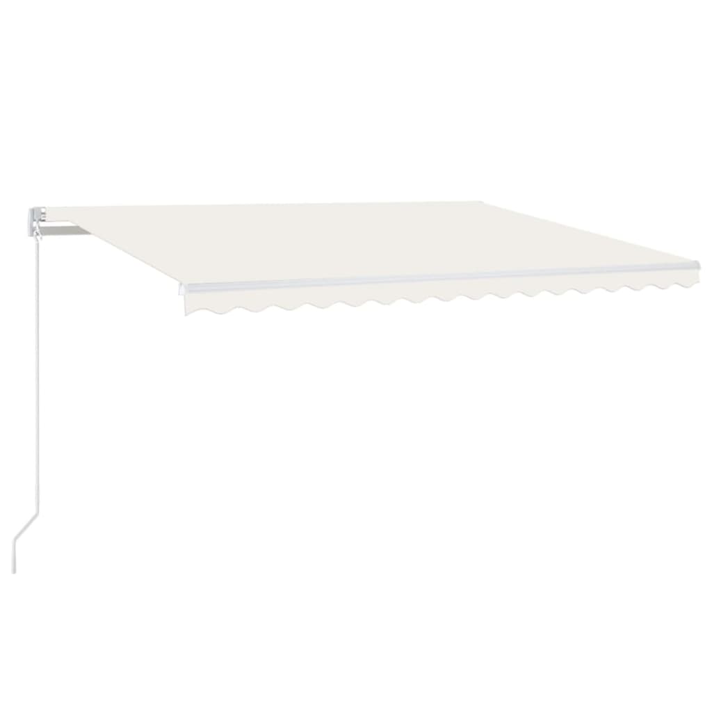 Markise Manuell Einziehbar mit LED 300x250 cm Blau und Weiß