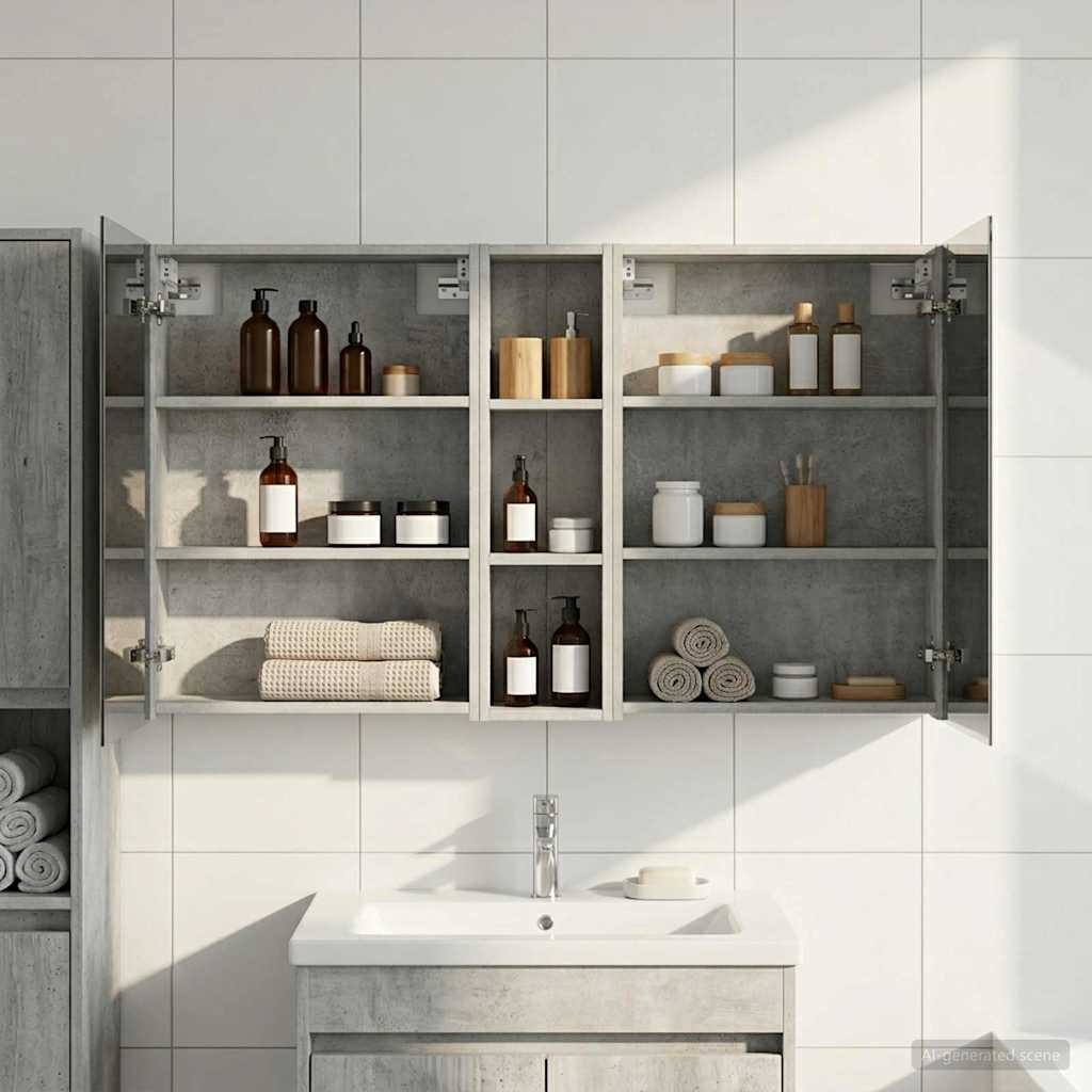 Badezimmerschrank-Set 3 pcs 80 x 10,5 x 50 cm Holzwerkstoff
