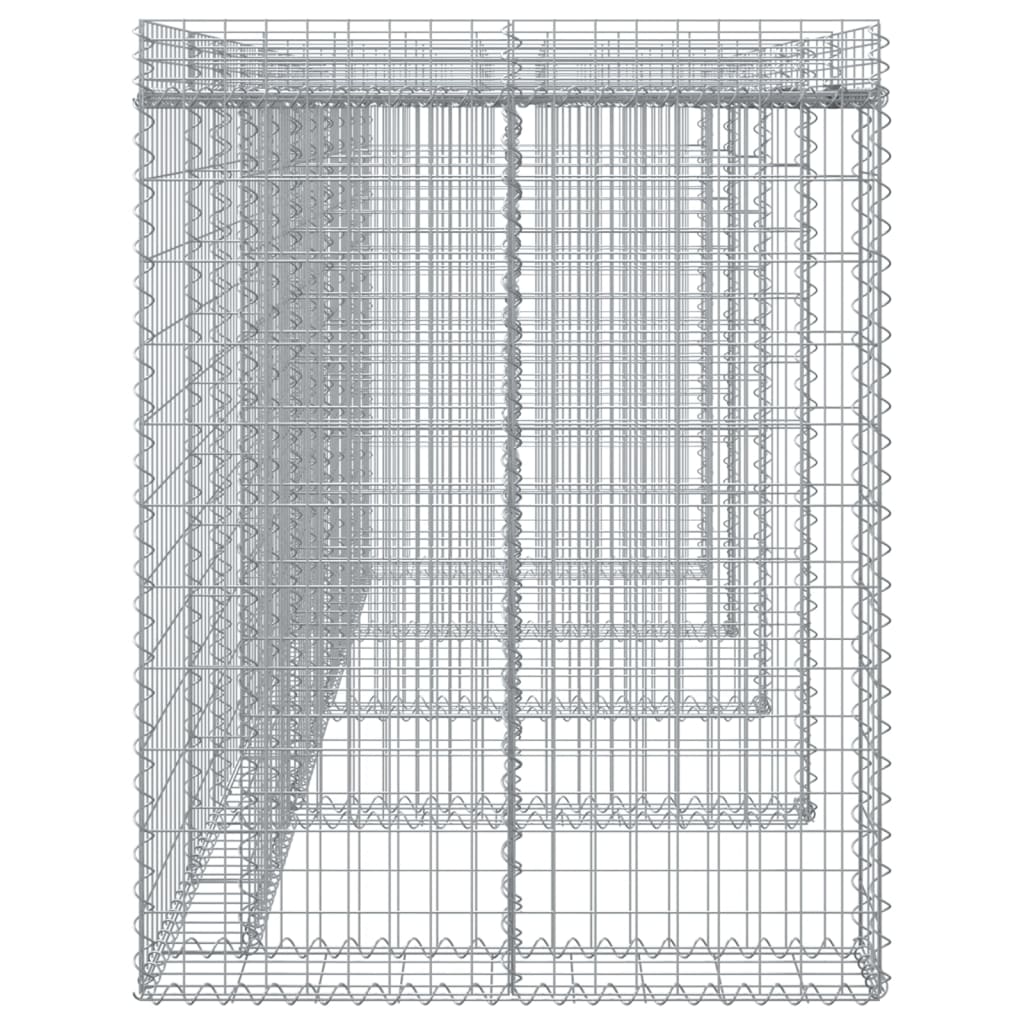 Gabionen-Mülltonnenbox 110x91x120 cm Verzinktes Eisen