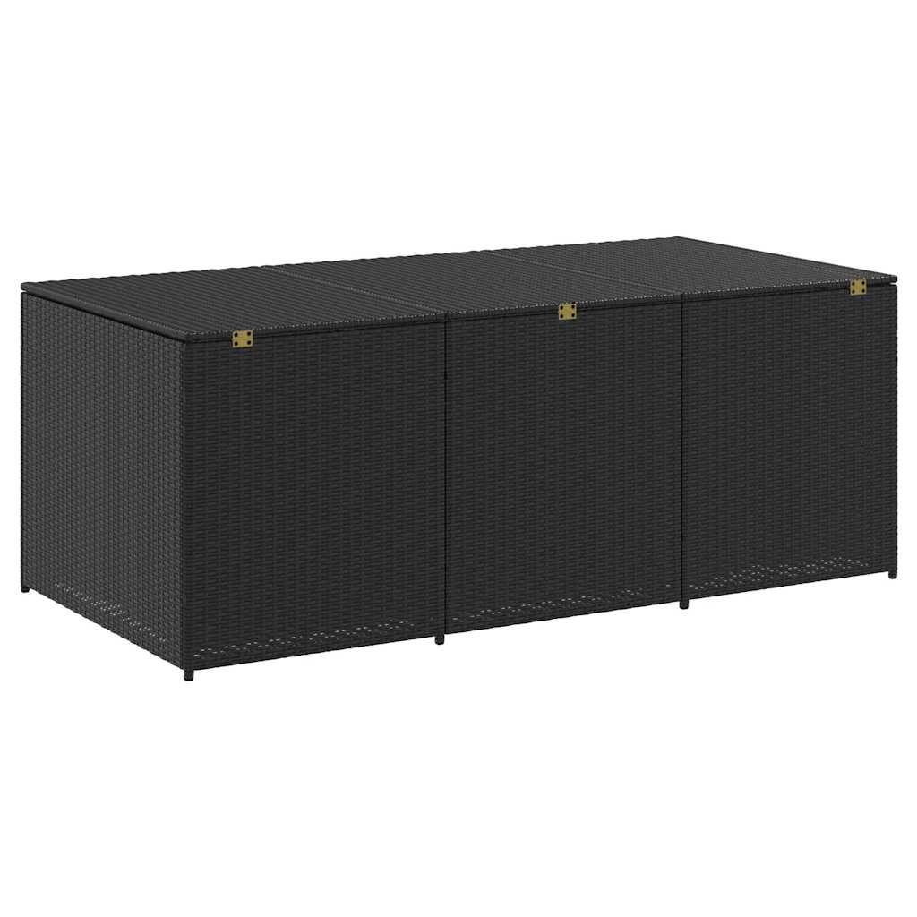 Gartentruhe Schwarz 283L Poly Rattan
