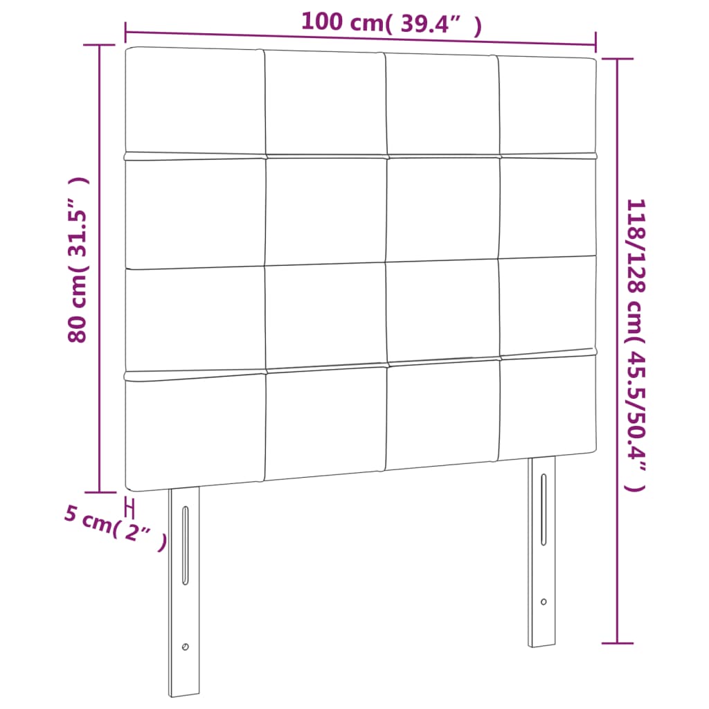 Kopfteil Hellgrau 80x5x118/128 cm Stoff