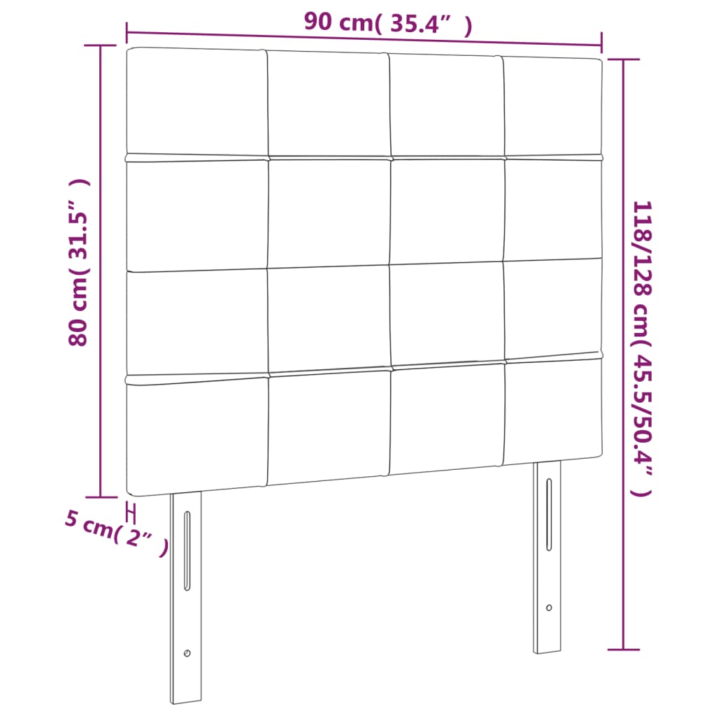 Kopfteil Hellgrau 80x5x118/128 cm Stoff