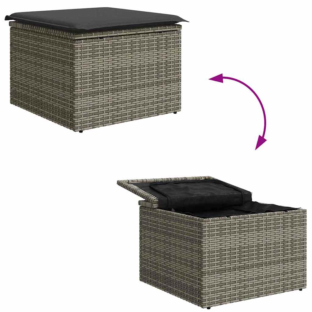 Garten Essgruppe mit Kissen 6 pcs Schwarz und Creme