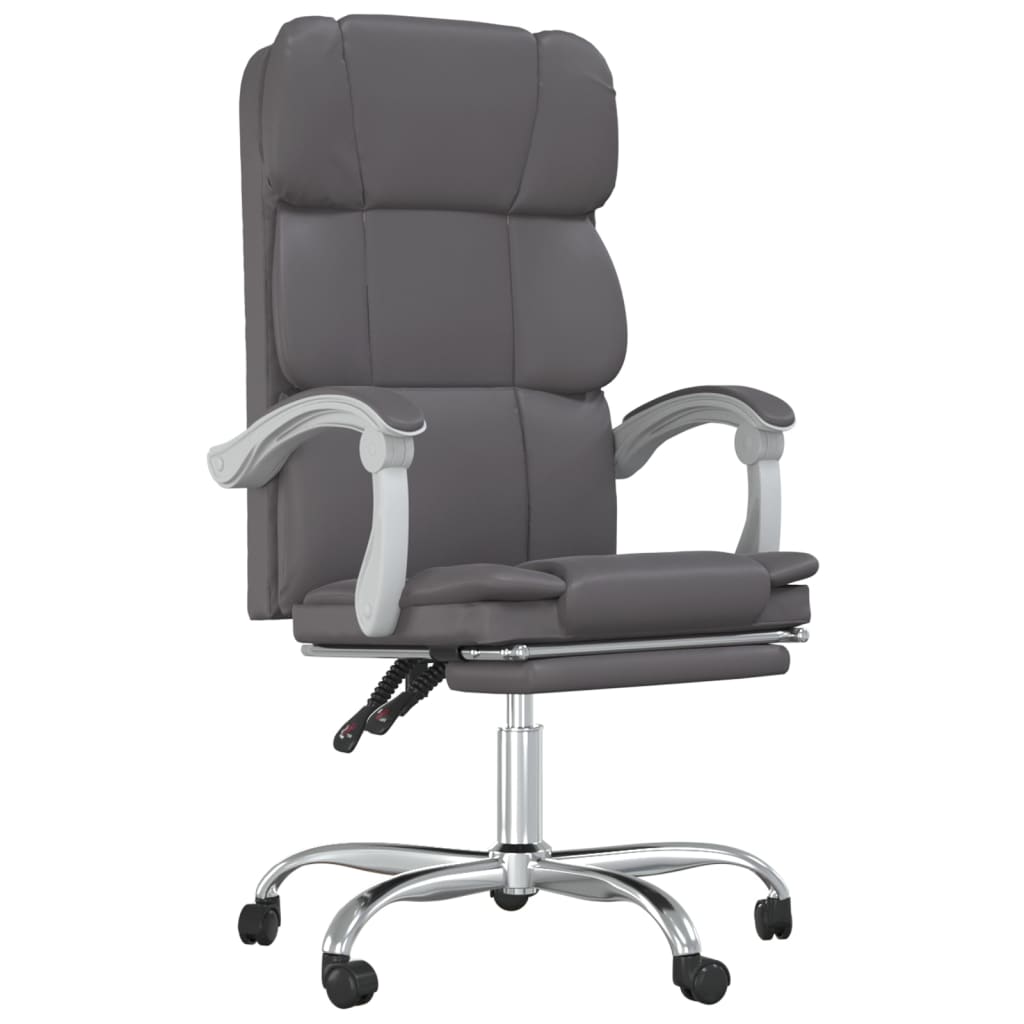 Bürostuhl mit Liegefunktion Schwarz Kunstleder