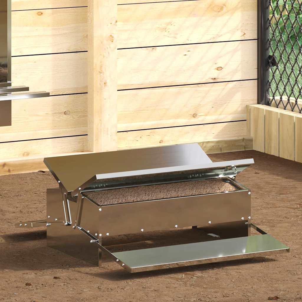 Hühnertretfeeder Schwarz 48,5 x 39,5 x 19 cm