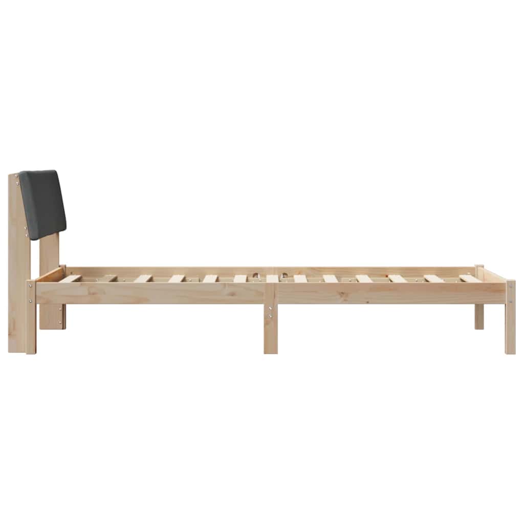 Bettgestell Braun und hellgrau 200 x 200 cm Massivholz Kiefer