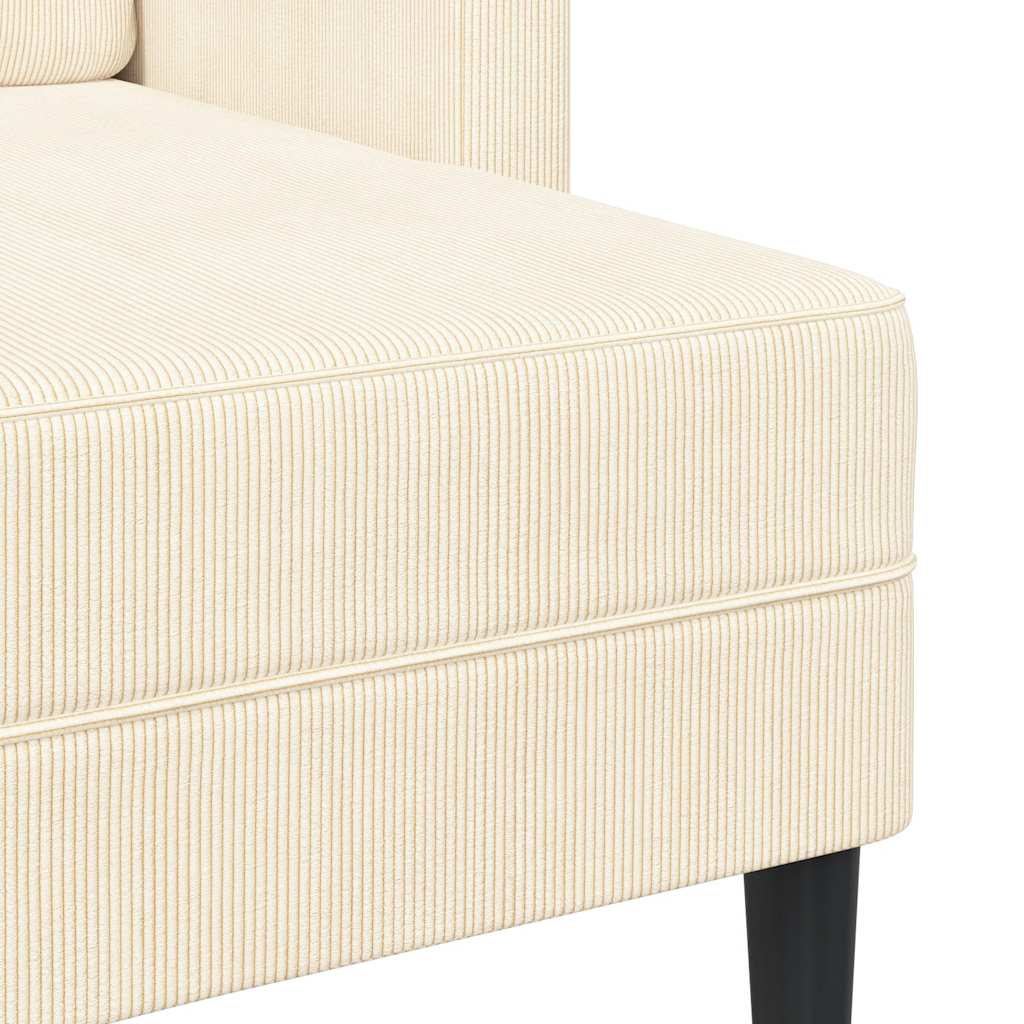 2-Sitzer-Sofa mit Chaiselongue L-Form Hellgrau 125 cm Leinen