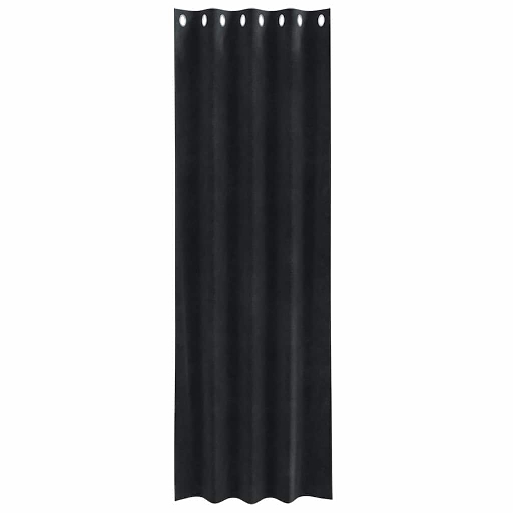 Verdunkelungsvorhänge 2 pcs Schwarz 140 x 140 cm Samt