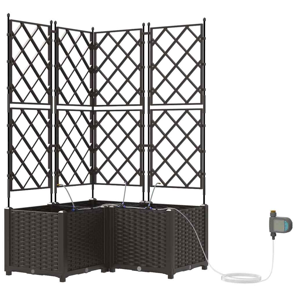 Garten-Pflanzgefäß 4 Stk. Braun 160 x 40 x 22 cm PP