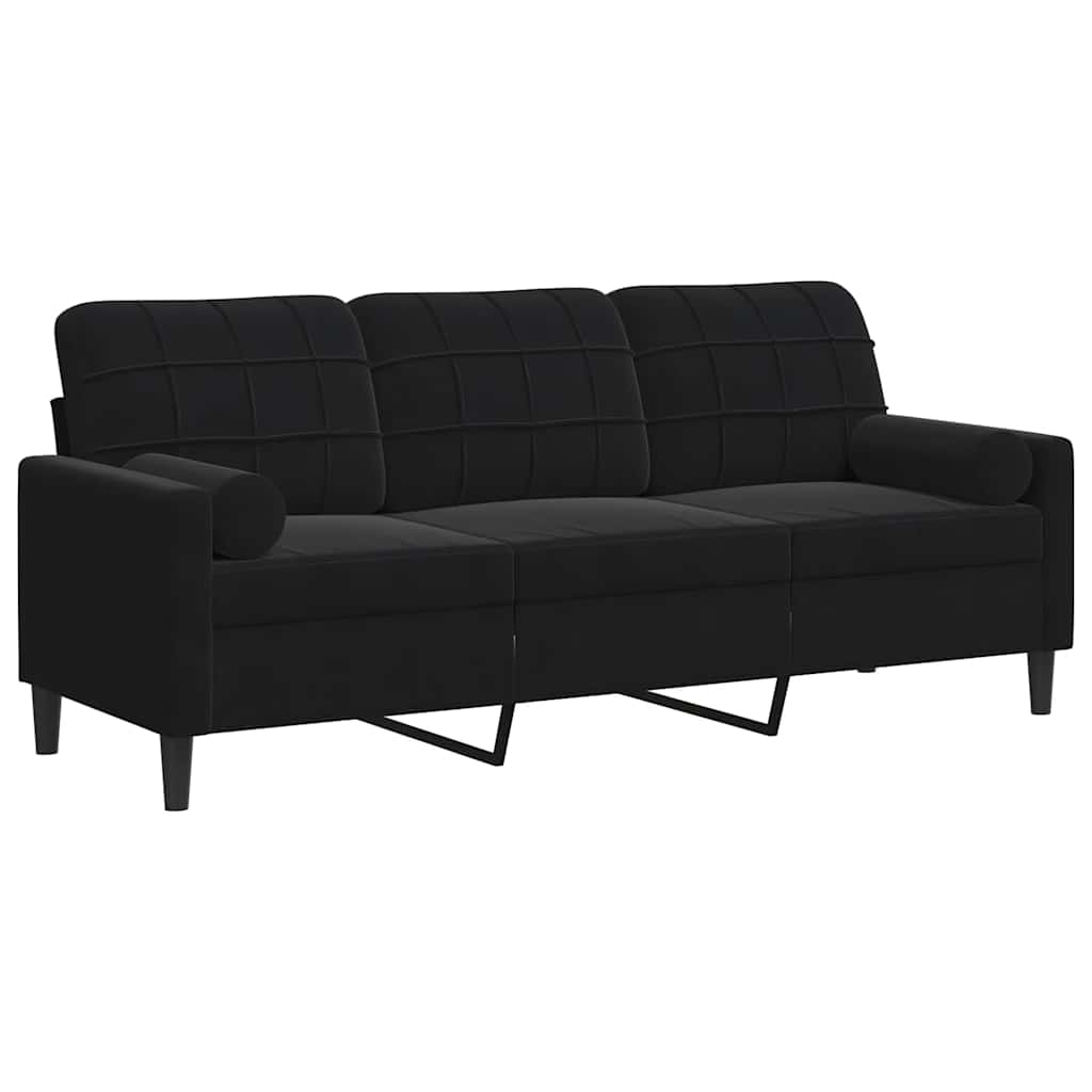 2-Sitzer-Sofa mit Zierkissen Hellgrau 120 cm Samt
