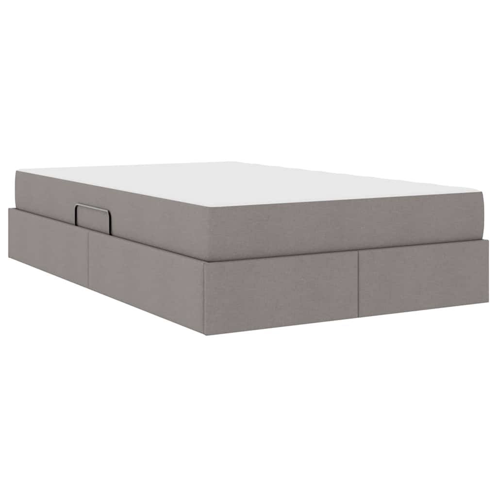 Aufbewahrungsbett mit Matratze Hellgrau 90 x 190 cm Polyester