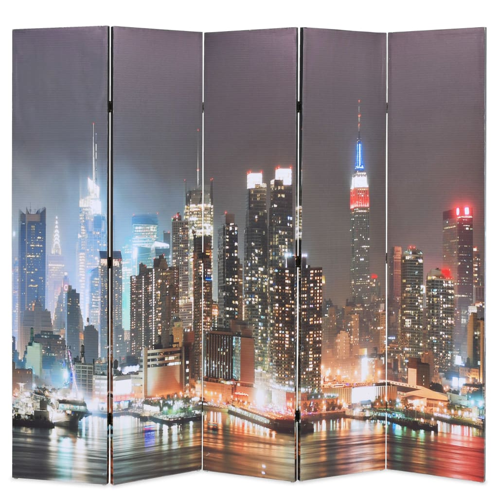 Raumteiler klappbar 120 x 170 cm New York bei Nacht