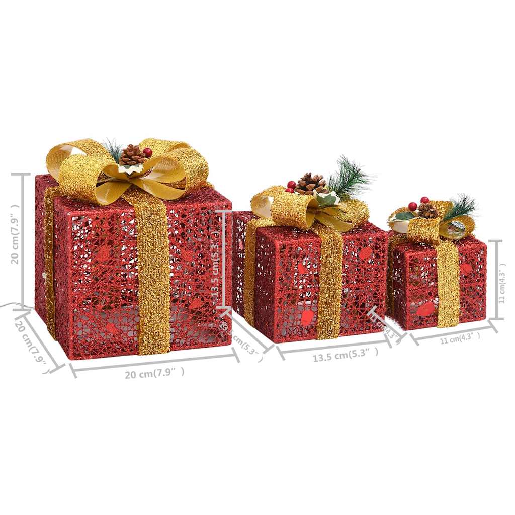 Geschenkboxen Deko-Set 3 Stk. Weiß Outdoor Indoor
