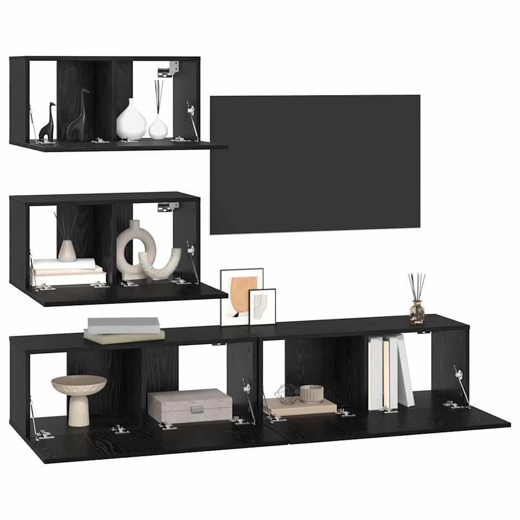 4-tlg. TV-Schrank-Set Weiß Holzwerkstoff